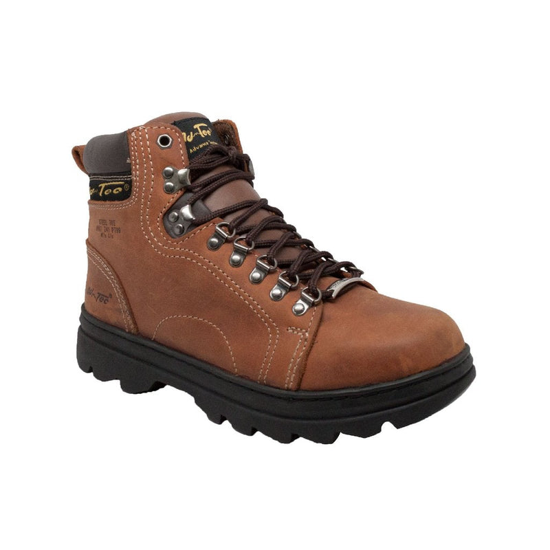 Men's 6" Brown Steel Toe Hiker Leather Boots-Mens Leather Boots-Inland Leather Co-Inland Leather Co