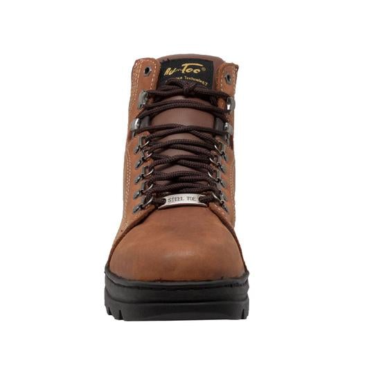 Men's 6" Brown Steel Toe Hiker Leather Boots-Mens Leather Boots-Inland Leather Co-Inland Leather Co