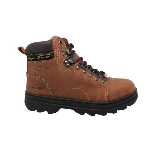 Men's 6" Brown Steel Toe Hiker Leather Boots-Mens Leather Boots-Inland Leather Co-Inland Leather Co