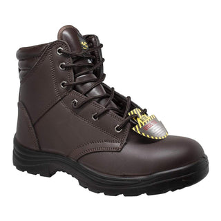 Men's 6" Brown Steel Toe Work Leather Boots-Mens Leather Boots-Inland Leather Co-Inland Leather Co