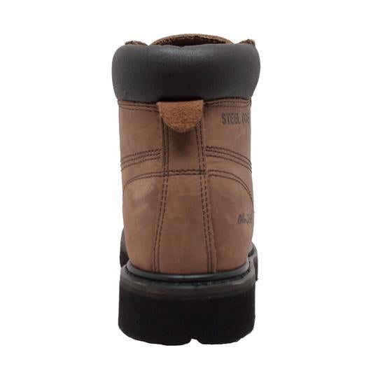 Men's 6" Brown Steel Toe Work Leather Boots-Mens Leather Boots-Inland Leather Co-Inland Leather Co