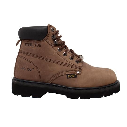 Men's 6" Brown Steel Toe Work Leather Boots-Mens Leather Boots-Inland Leather Co-Inland Leather Co