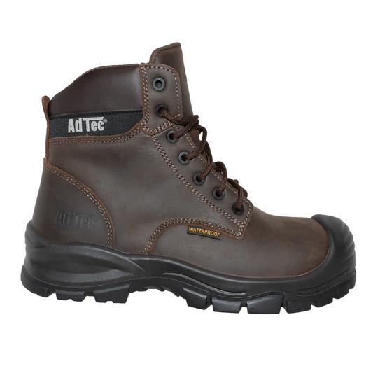 Men's 6" Brown Waterproof Composite Toe Work Leather Boots-Mens Leather Boots-Inland Leather Co-Inland Leather Co