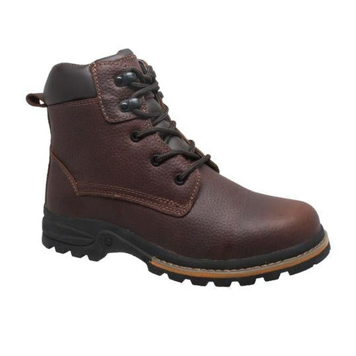 Men's 6" Brown Work Leather Boots-Mens Leather Boots-Inland Leather Co-8-Brown-M-Inland Leather Co
