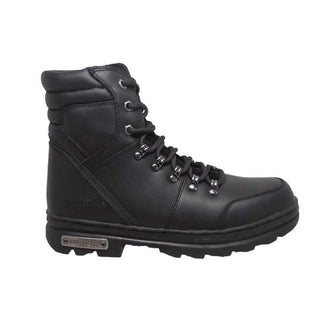 Men's 6" Reflective Biker Black Leather Boots-Mens Leather Boots-Inland Leather Co-Inland Leather Co