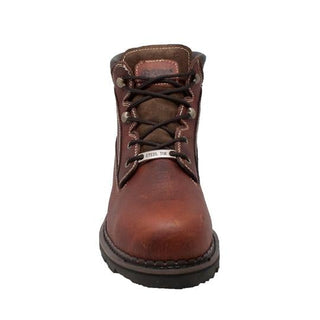 Men's 6" Steel Toe Work Boot Brown Leather Boots-Mens Leather Boots-Inland Leather Co-Inland Leather Co