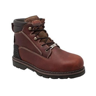 Men's 6" Steel Toe Work Boot Brown Leather Boots-Mens Leather Boots-Inland Leather Co-7.5-Brown-M-Inland Leather Co