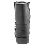 Men's 7" Side Zipper Harness Boot Black Leather Boots-Mens Leather Boots-Inland Leather Co-Inland Leather Co