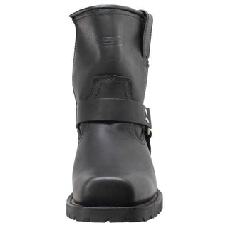 Men's 7" Side Zipper Harness Boot Black Leather Boots-Mens Leather Boots-Inland Leather Co-Inland Leather Co