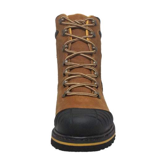 Men's 7" Steel Toe Work Boot Light Brown Leather Boots-Mens Leather Boots-Inland Leather Co-Inland Leather Co
