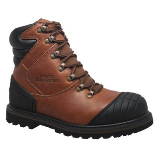 Men's 7" Steel Toe Work Boot Redish Brown Leather Boots-Mens Leather Boots-Inland Leather Co-7.5-Reddish Brown-M-Inland Leather Co