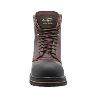 Men's 8" Steel Toe Work Boot Dark Brown Leather Boots-Mens Leather Boots-Inland Leather Co-Inland Leather Co