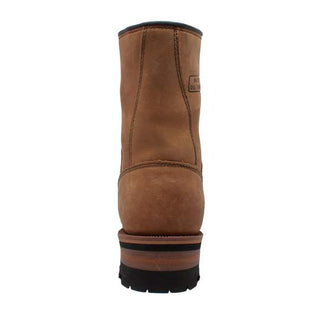 Men's 9" Brown Logger Leather Boots-Mens Leather Boots-Inland Leather Co-Inland Leather Co
