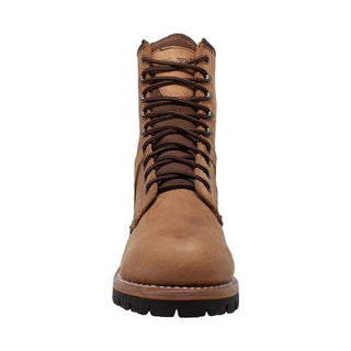 Men's 9" Brown Logger Leather Boots-Mens Leather Boots-Inland Leather Co-Inland Leather Co