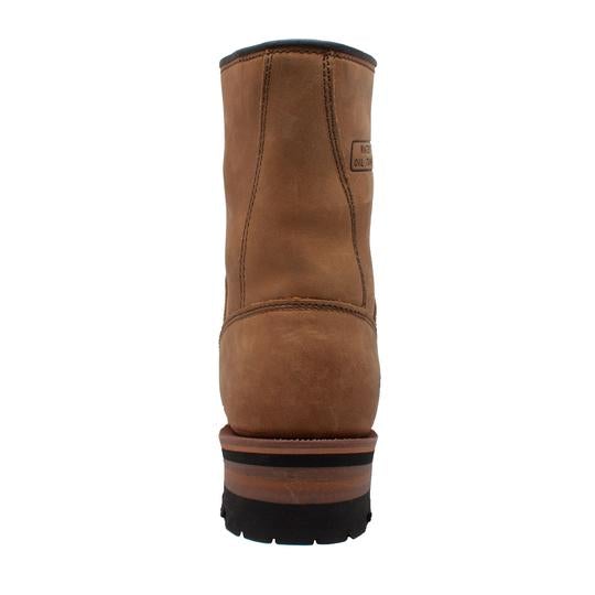 Men's 9" Brown Steel Toe Logger Leather Boots-Mens Leather Boots-Inland Leather Co-Inland Leather Co