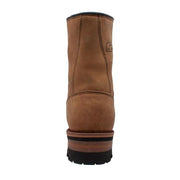 Men's 9" Brown Steel Toe Logger Leather Boots-Mens Leather Boots-Inland Leather Co-Inland Leather Co