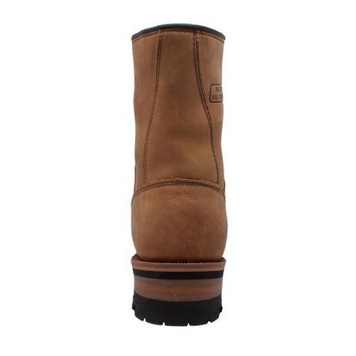 Men's 9" Brown Steel Toe Logger Leather Boots-Mens Leather Boots-Inland Leather Co-Inland Leather Co