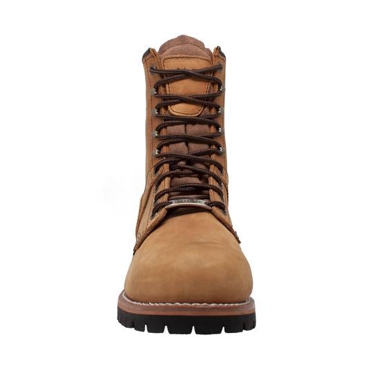 Men's 9" Brown Steel Toe Logger Leather Boots-Mens Leather Boots-Inland Leather Co-Inland Leather Co