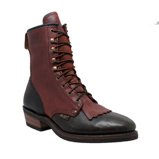 Men's 9" Chestnut/Black Packer Leather Boots-Mens Leather Boots-Inland Leather Co-Inland Leather Co