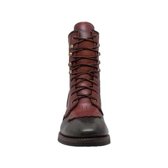 Men's 9" Chestnut/Black Packer Leather Boots-Mens Leather Boots-Inland Leather Co-Inland Leather Co