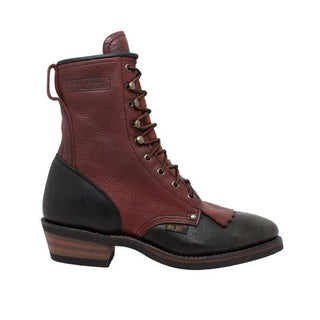 Men's 9" Chestnut/Black Packer Leather Boots-Mens Leather Boots-Inland Leather Co-Inland Leather Co