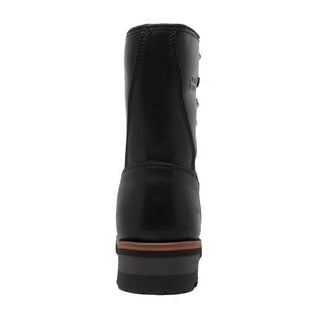 Men's 9" Steel Toe Logger Black Leather Boots-Mens Leather Boots-Inland Leather Co-Inland Leather Co