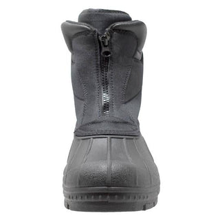 Mens Black Nylon Zipper Winter Leather Boots-Mens Leather Boots-Inland Leather Co-Inland Leather Co