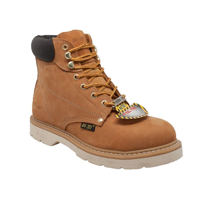 Men's Steel Toe Work Boot Tan Leather Boots-Mens Leather Boots-Inland Leather Co-Inland Leather Co