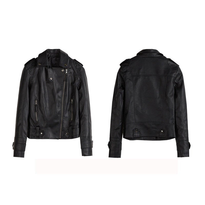 Mikayla Womens Faux Leather Jacket with Rivets-Womens Faux Leather Jacket-Inland Leather Co-Inland Leather Co.