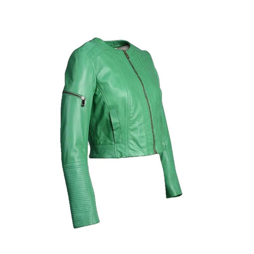 Minty Womens Short Leather Jacket-Womens Leather Jacket-Inland Leather Co.-Inland Leather Co.
