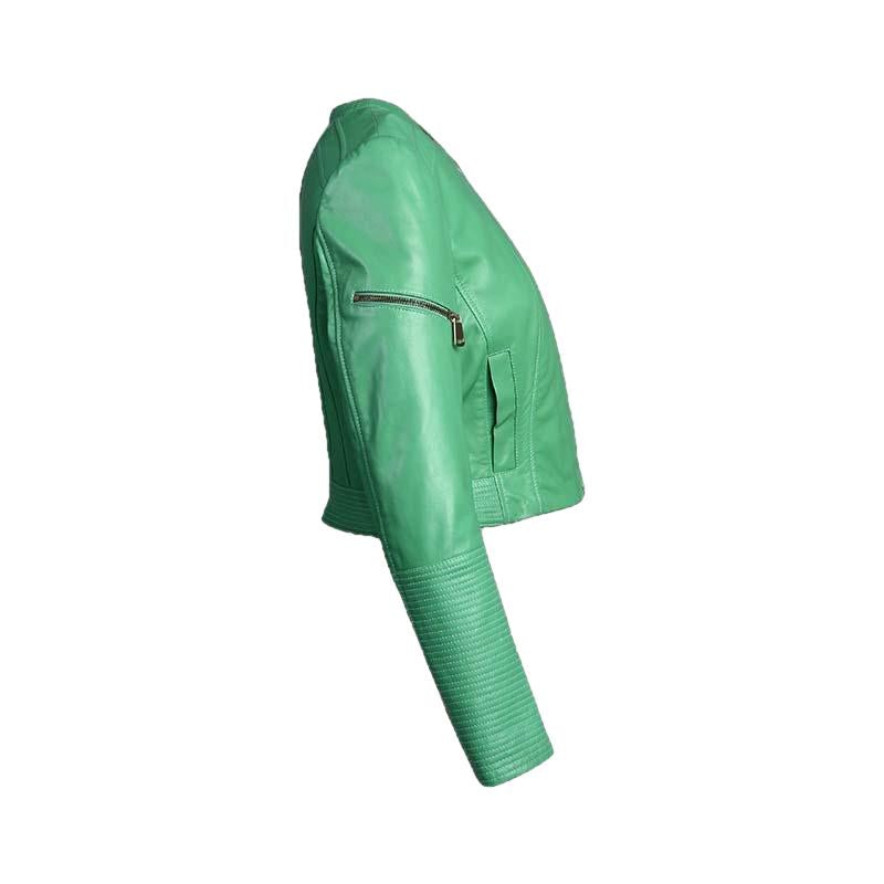 Minty Womens Short Leather Jacket-Womens Leather Jacket-Inland Leather Co.-Inland Leather Co.
