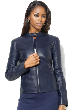 NY Womens Waxed Leather Jacket-Womens Leather Jacket-Inland Leather Co.-Inland Leather Co.