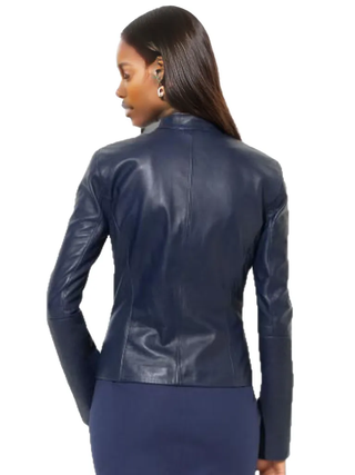 NY Womens Waxed Leather Jacket-Womens Leather Jacket-Inland Leather Co.-Inland Leather Co.