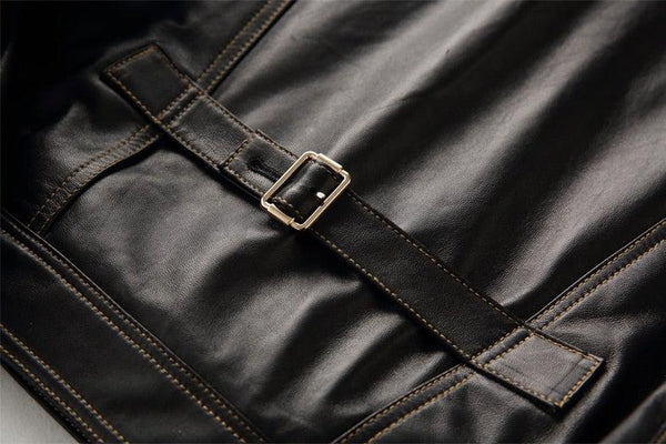 Petyr Genuine Men Sheepskin Leather Coat-Mens Leather Jacket-Inland Leather Co.-black-M-Inland Leather Co.