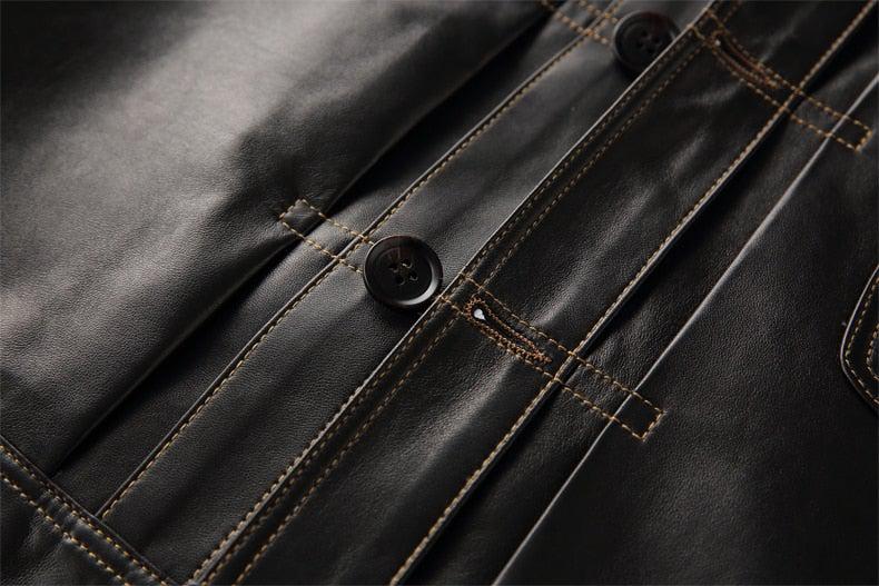 Petyr Genuine Men Sheepskin Leather Coat-Mens Leather Jacket-Inland Leather Co.-black-M-Inland Leather Co.