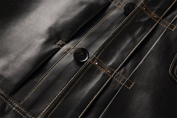 Petyr Genuine Men Sheepskin Leather Coat-Mens Leather Jacket-Inland Leather Co.-black-M-Inland Leather Co.
