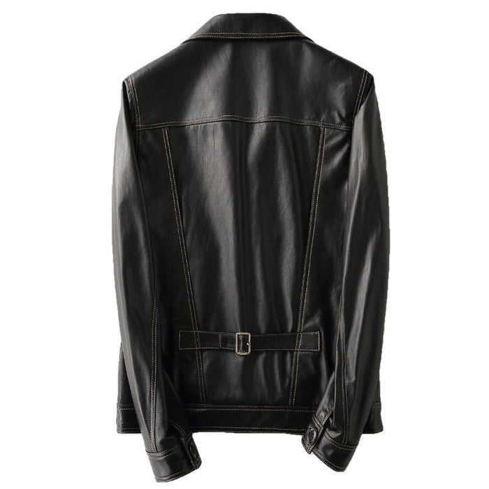 Petyr Genuine Men Sheepskin Leather Coat-Mens Leather Jacket-Inland Leather Co.-black-M-Inland Leather Co.