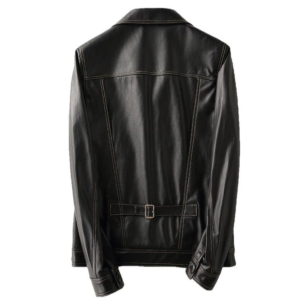 Petyr Genuine Men Sheepskin Leather Coat-Mens Leather Jacket-Inland Leather Co.-black-M-Inland Leather Co.
