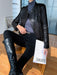 Quaz Womens Streetwear Women's Vintage Sheepskin Leather Coat-Womens Leather Coat-Inland Leather Co.-Black-XXL-Inland Leather Co.