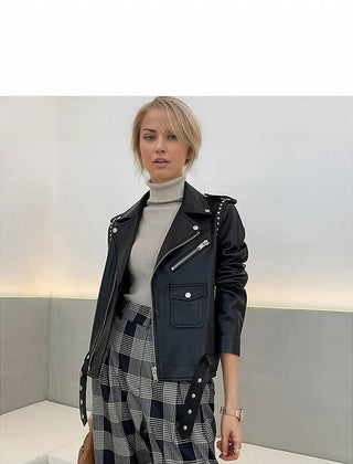 Sansa Womens Moto Leather Jacket-Womens Leather Jacket-Inland Leather Co. Est. 2020-Black-S-Inland Leather Co.