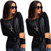 Sexy Womens Leather Long Sleeve T-Shirt-Leather Tops-Inland Leather Co-Inland Leather Co