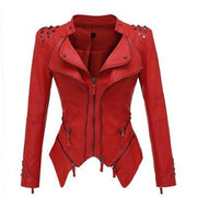 Sheryl Women's Moto Faux Leather Jacket-Womens Faux Leather Jacket-Inland Leather Co-Red-6XL-Inland Leather Co.