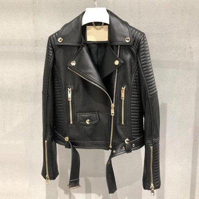Sleuve Luxury Genuine Leather Jacket Women