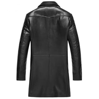 Spectra Mens Fashion Double Breasted Leather Blazer Coat-Mens Leather Coat-Inland Leather Co.-black-M-Inland Leather Co.
