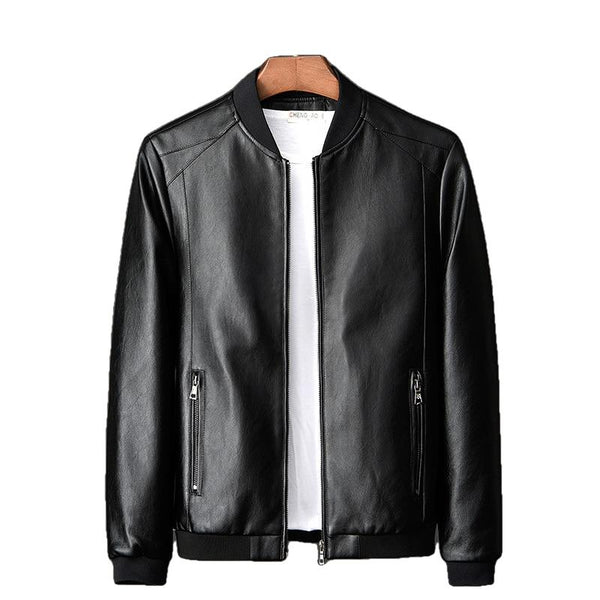 Stannis Men's Black Real Sheep Leather Jacket with Zipper Pockets | Inland Leather