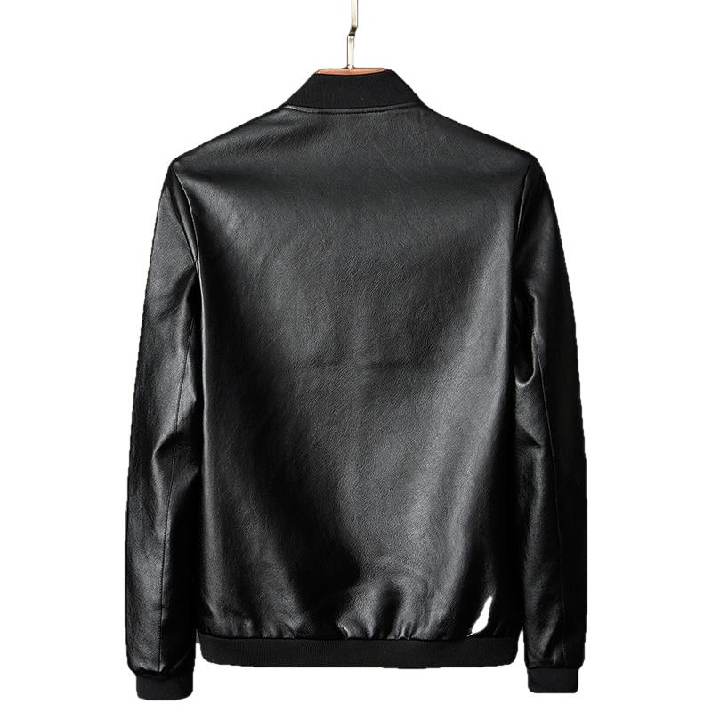 Stannis Men's Black Real Sheep Leather Jacket with Zipper Pockets | Inland Leather | Black Leather Coat