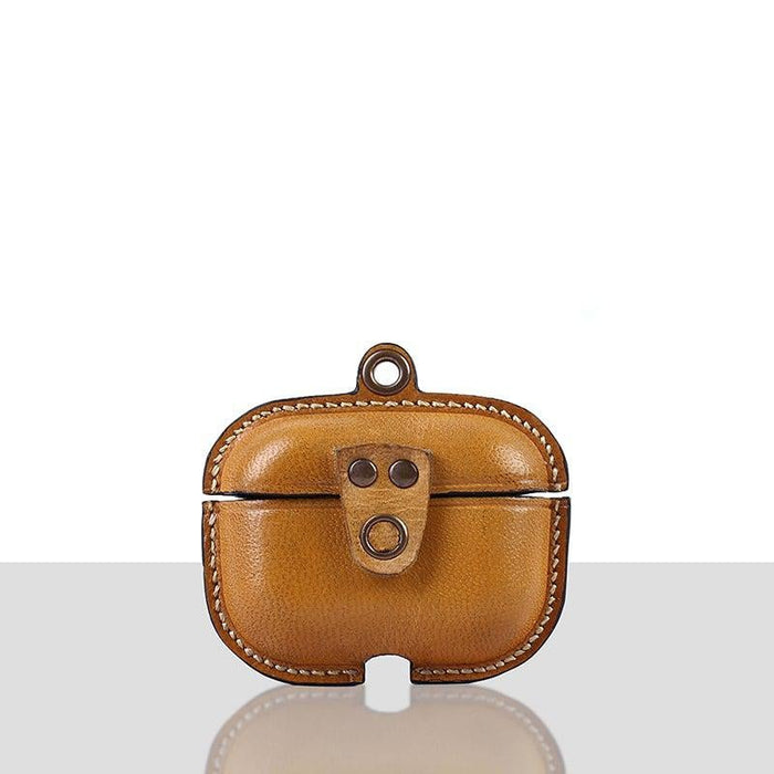 Stefanori Veg Tanned Leather Luxury Protective Cover Case for Apple Airpods Pro 3-Airpod Cover-Inland Leather-Yellow-Inland Leather Co.