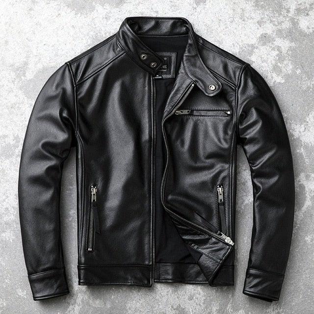 Theon Genuine Leather Jacket Men Black Motorcycle – Inland Leather Co