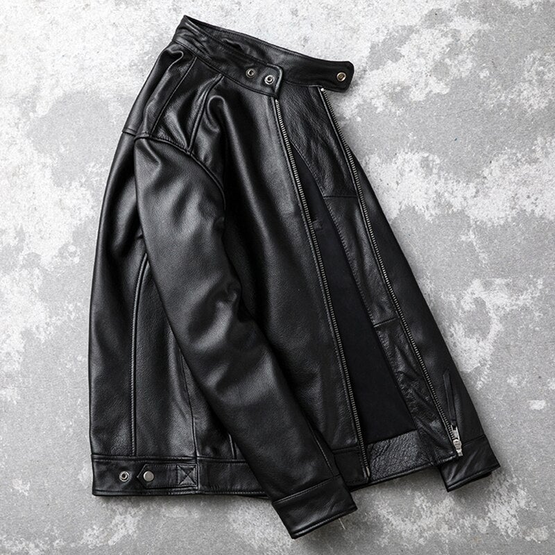 Theon Genuine Leather Jacket Men Black Motorcycle-Mens Leather Jacket-Inland Leather Co.-black-XXXL-Inland Leather Co.