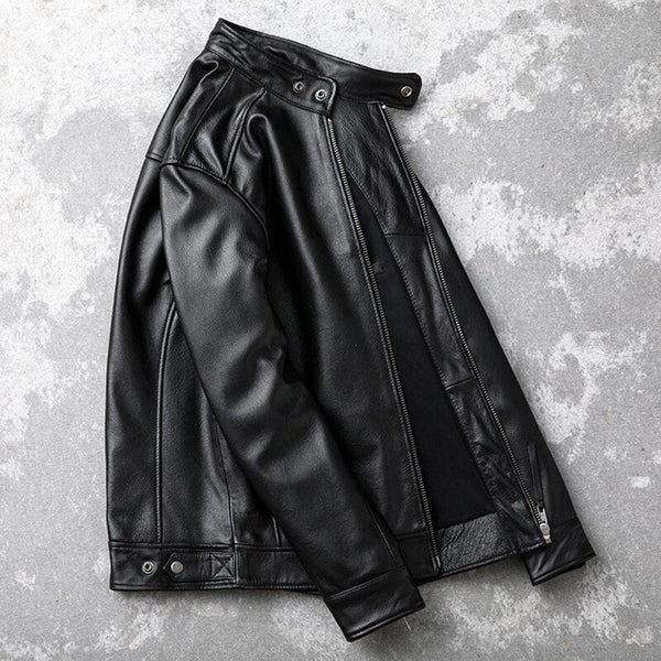 Theon Genuine Leather Jacket Men Black Motorcycle-Mens Leather Jacket-Inland Leather Co.-black-XXXL-Inland Leather Co.